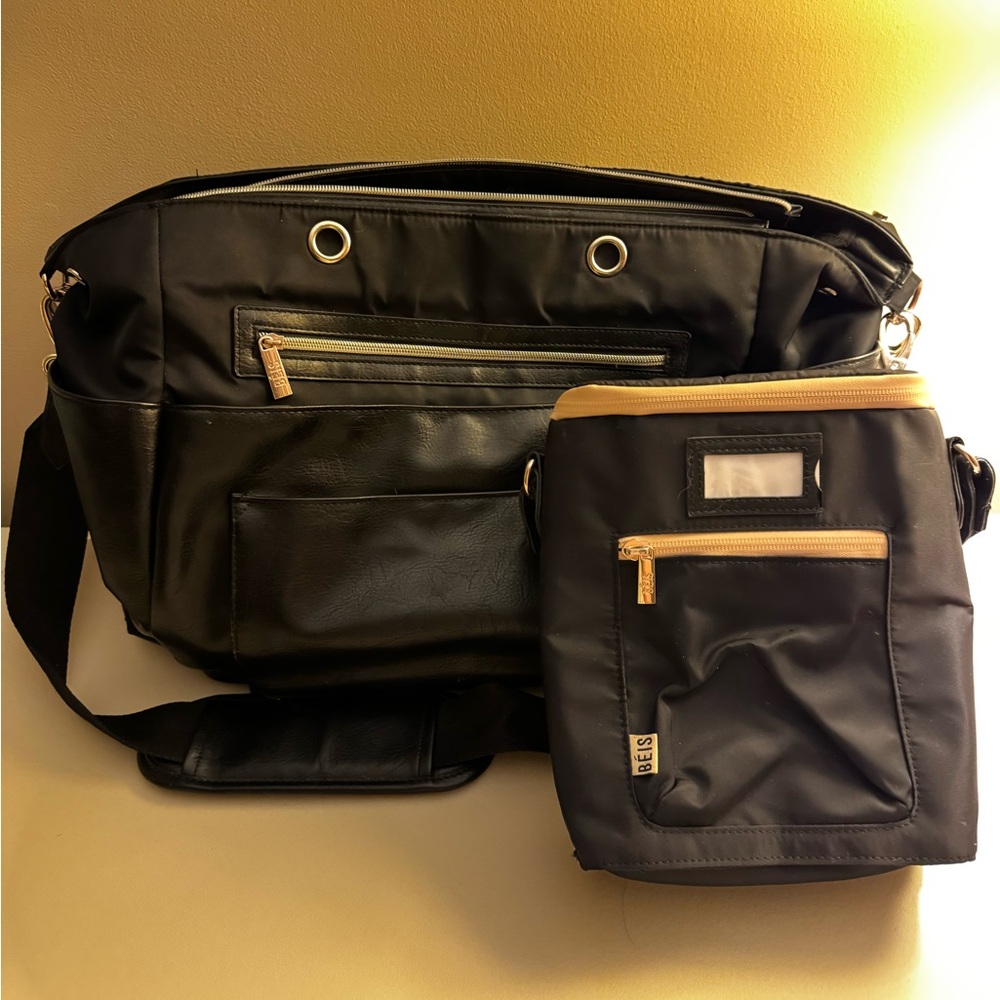 BEIS Black and Tan Baby Bag Duo